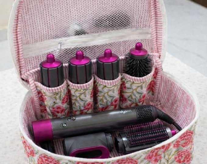 Dyson Airwrap Storage Bag | Floral Hair Tool Case | Luxury Travel Vanity Organizer for Dyson Accessories