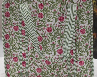 Sac fourre-tout matelassé mahjong personnalisé – Motif floral | Sac à bandoulière léger et spacieux