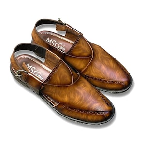 Brown Leather Sandals, Genuine Leather Handmade Peshawari Chappal , Comfortable Gents Footwear Chappal Ultra Soft Genuine Leather Sandal