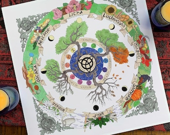 The Wheel of the Year -  Pagan Calendar Art Print