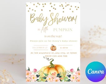 Kürbis Baby Shower Einladung: Herbst Herbst einladen (Instant Download)