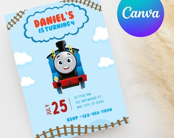 Thomas Train Birthday Invitation: Editable Party Invite (Digital Download