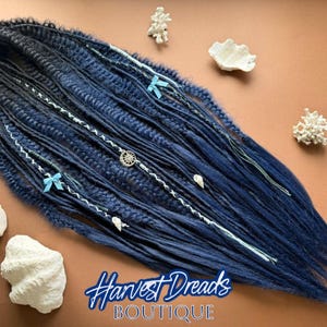 Hergestellt in den USA | Schwarz-Marineblaue Ombré-Dreadlocks, Fischgrätenzöpfe & Locs (60 cm)