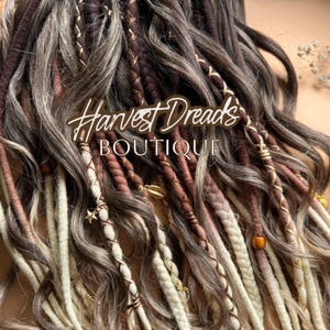 Boho Wool Dreads, Curly Ombre Brown Blonde (Reusable, Soft Texture)