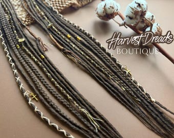 Set di trecce a clip marroni / Treccine boho per capelli / Realizzate a mano negli Stati Uniti, 60 cm