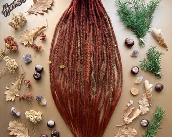 Cowboy Copper Dreadlocks Mix, Fishtail Braids & Loose Ends Set