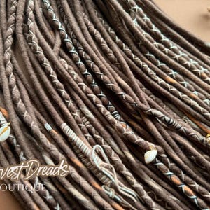 Handmade Wool Dreadlocks: Ash Brown and Cappuccino (24 Inches)