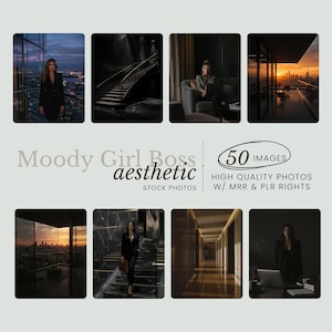 Moody Girl Boss Aesthetic Collection | 50 Dark and Chic Stock Photos for Entrepreneurs, Bloggers & Content Creators | Dark Vibes