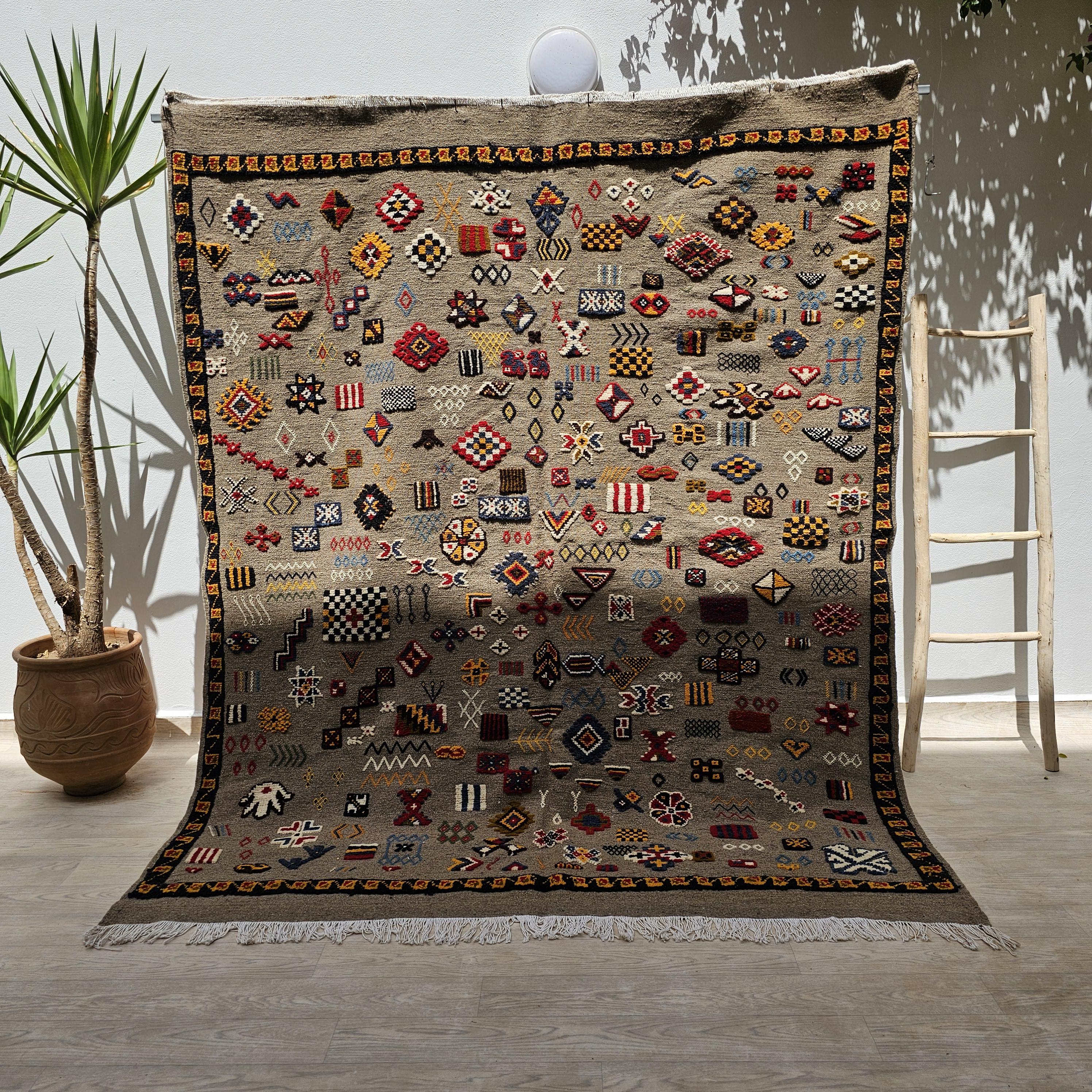 Gray Morrocan Rug, Berber Area Rug, Rug Living Room 8x10, Custom ...