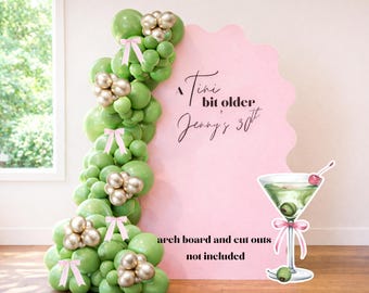 Martini Balloon Garland Kit | A Tini Bit Older Birthday Balloon Arch Kit | Pink & Green Balloon Garland | DIY Birthday Party Decorations