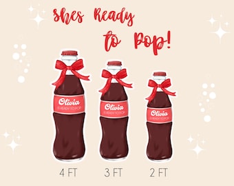 Ready to Pop Cutout Prop – Baby Shower Coroplast Sign – Soda Pop Theme Party Decor – 2ft 3ft 4ft Yard Sign – Baby Shower Photo Prop