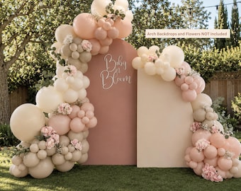 Baby in Bloom Balloon Garland Kit | DIY Baby Shower Balloon Arch | Blush Pink Balloons | Floral Balloon Garland | Neutral Baby Shower Decor