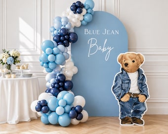 Blue Jean Baby Balloon Garland Kit | Denim Baby Shower Decor | Blue Balloon Arch Kit | Boy Baby Shower Decorations | Neutral Blue Party