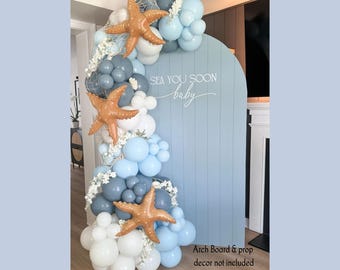 Sea You Soon Baby Balloon Garland Kit, Coastal Baby Shower Decor, Under the Sea Baby Shower, Beach Theme Balloon Arch Kit, Blue Balloon Arch