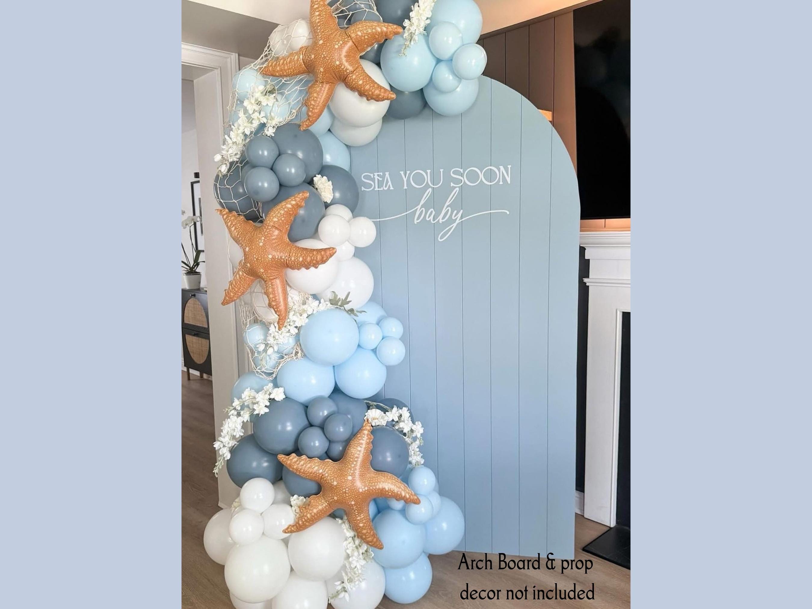 Sea You Soon Baby Balloon Garland Kit, Coastal Baby Shower Decor, Under ...