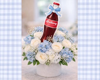 Ready to Pop Baby Shower Centerpiece Topper | Personalized Soda Bottle Cutout Decor | Custom Baby Shower Centerpiece | Boy Baby Shower Theme