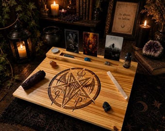 Handgjord träritual och tarotaltare