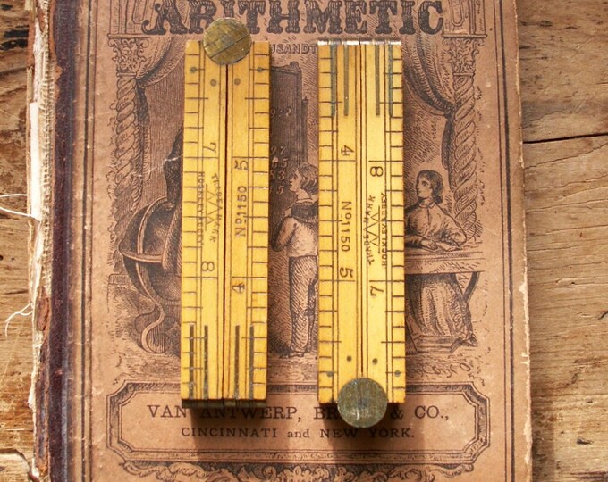English Ruler That Was Inbread Vintage Hockley Abbey No 1150 Boxwood and Brass Folding Rulers - Made ...