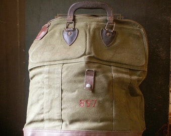 Vintage Security Canvas Mail Bag - Postal Bank Money Bag with an Arcolock - Great Guy Gift!