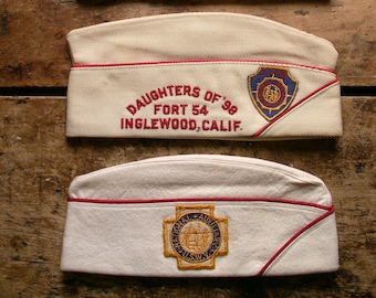 Vintage Daughters of '98 Military Style Hats - Spanish American War Veterans Patriotic Association - Three Hats Available