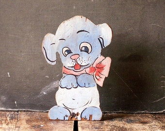 Vintage Hand Painted Doggy Doorstop - So Charming!