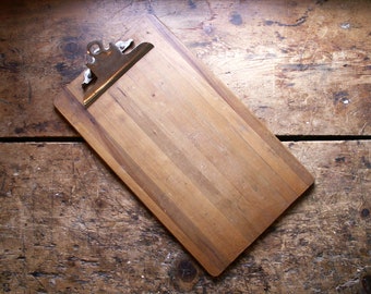 Vintage Wood Clipboard with Globe Clip