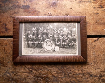 Vintage Framed Band Photograph - I.M.C. Band, Iron Mountain, MI 1936