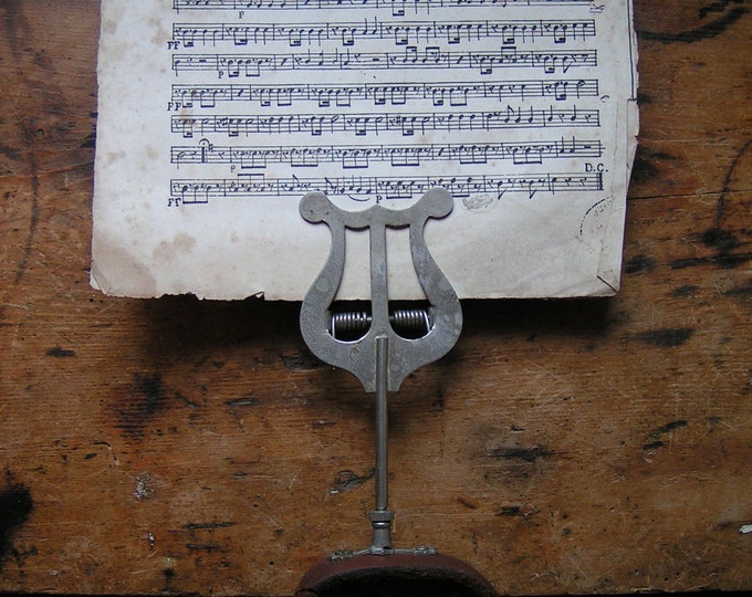 Vintage Marching Band Lyre Music Holder Clip With Leather Etsy