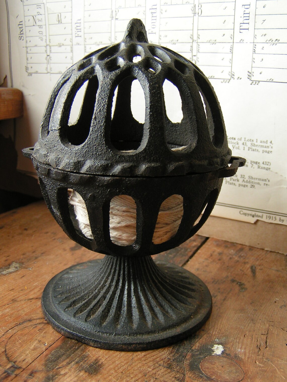 Vintage Cast Iron String Holder Etsy