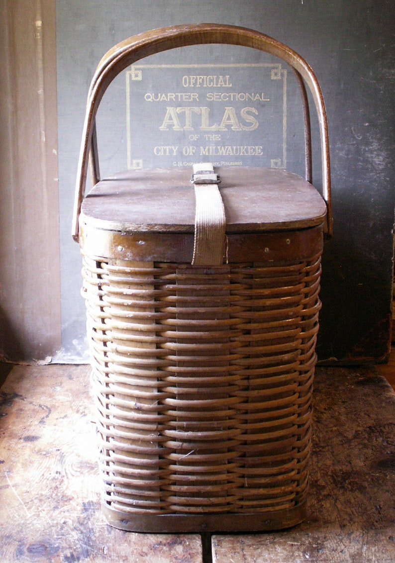 Vintage Hawkeye Refrigerator Wicker Picnic Basket Lined in Etsy