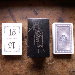 Cartas de jogar vintage Flinch Number na caixa original – Conjunto completo com instruções – Ótimos números de mesa de casamento!