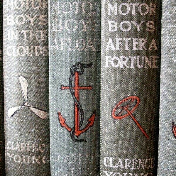 Antique Adventure Book Collection - The Motor Boys Series by Clarence Young - Eight Volumes published in the early 1900's