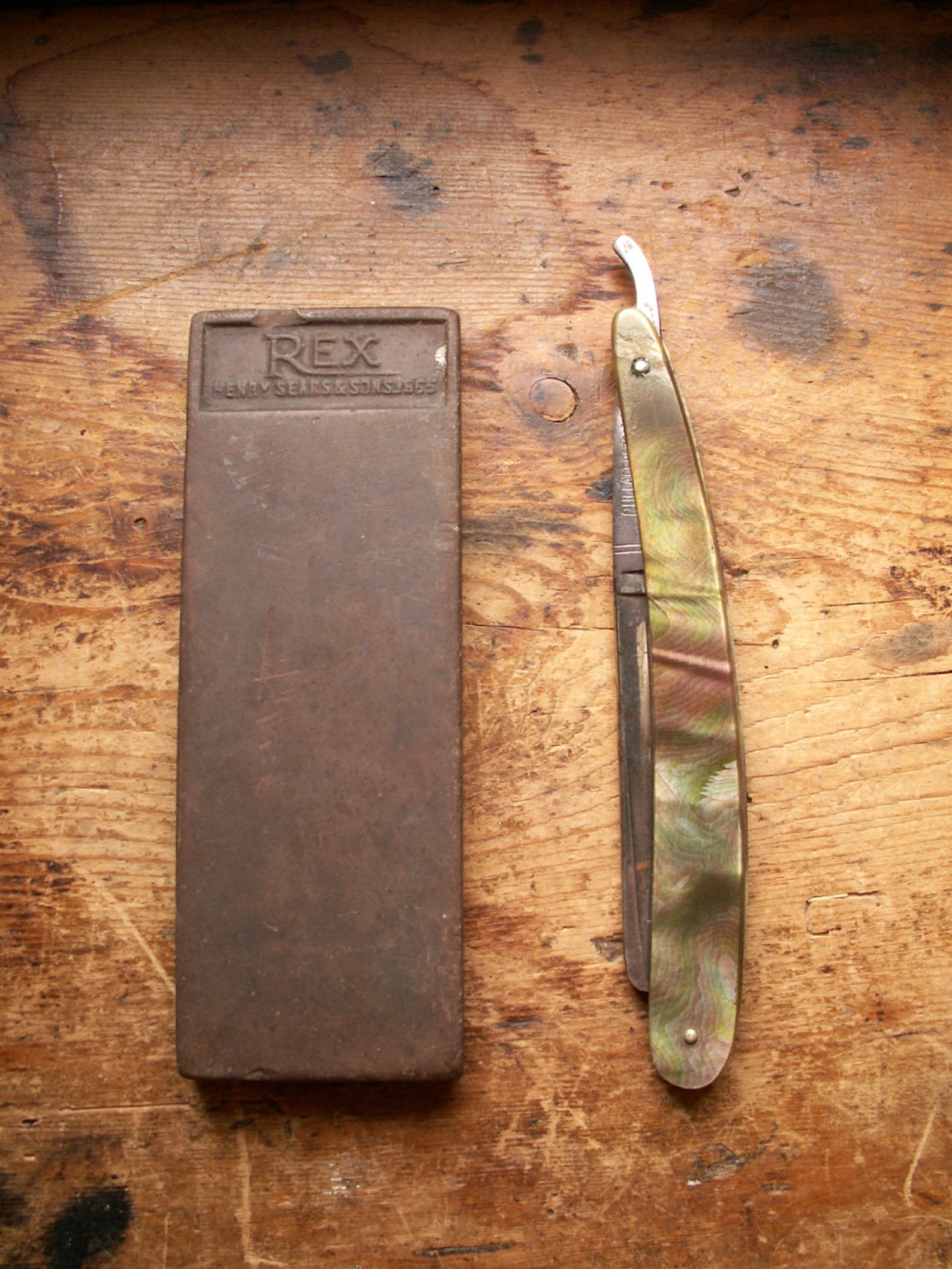 Vintage Rex Sharpening Whetstone Henry Sears & Sons 1865 Etsy