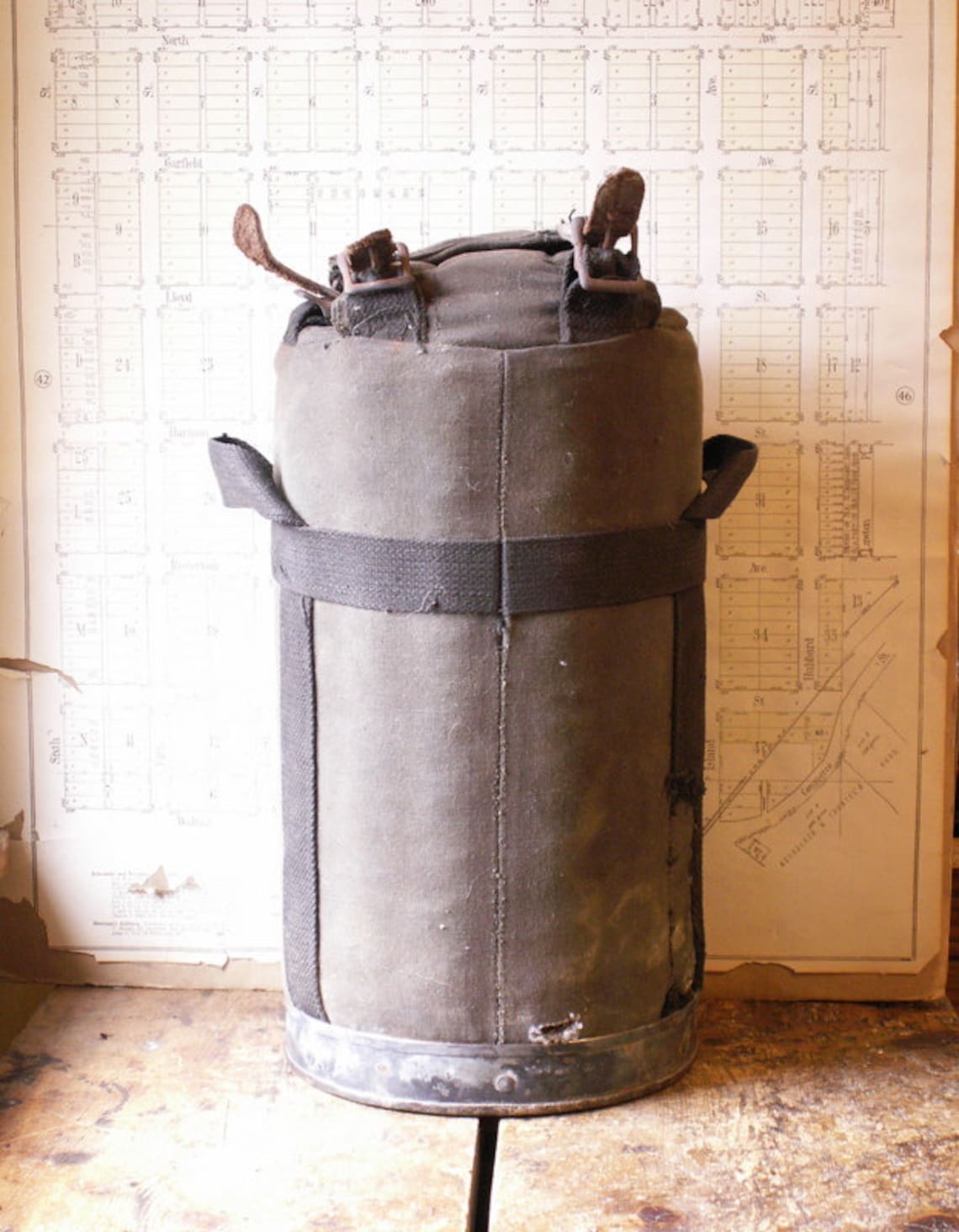 Vintage Portable Ice Cream Cooler Canvas and Cork Insulation Etsy