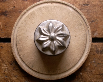 Tiny Round Vintage Straight Sided Floral Tart Tin - Metal Pudding Mold