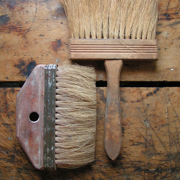 Pair of Vintage Wallpaper Brushes - Instant Collection