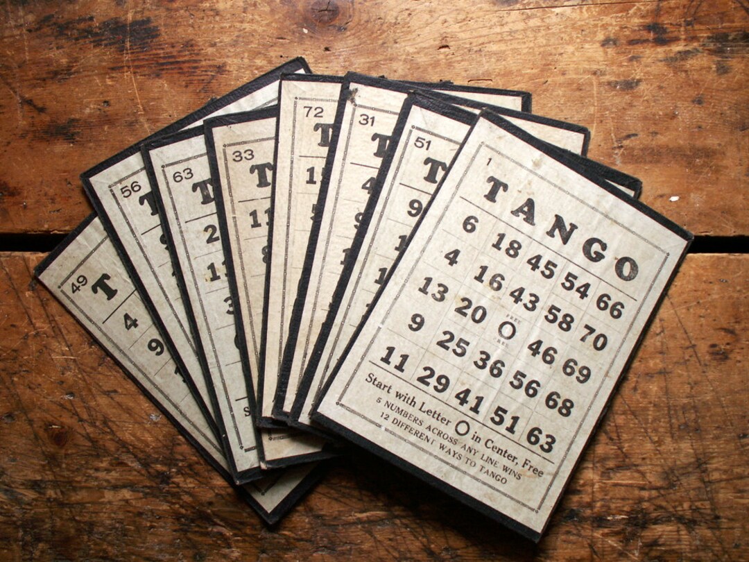 Tongo Cards.pdf Vintage Large Tango Bingo Cards - Etsy