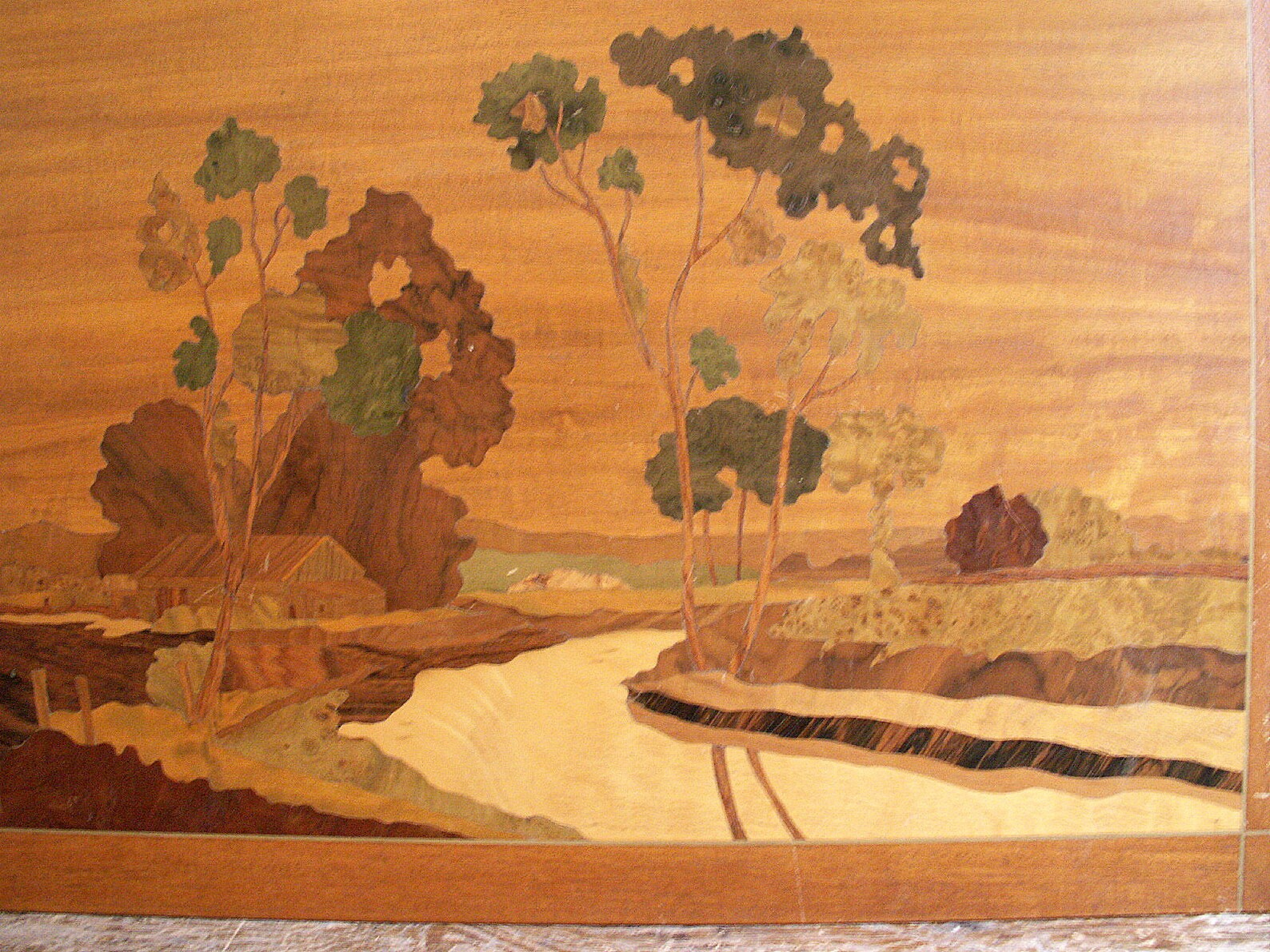 Pair of Vintage Wood Marquetry Artworks Fantastic Retro Etsy