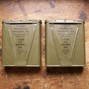 Ejército Vintage verde primeros auxilios medicina latas - pomada protectora
