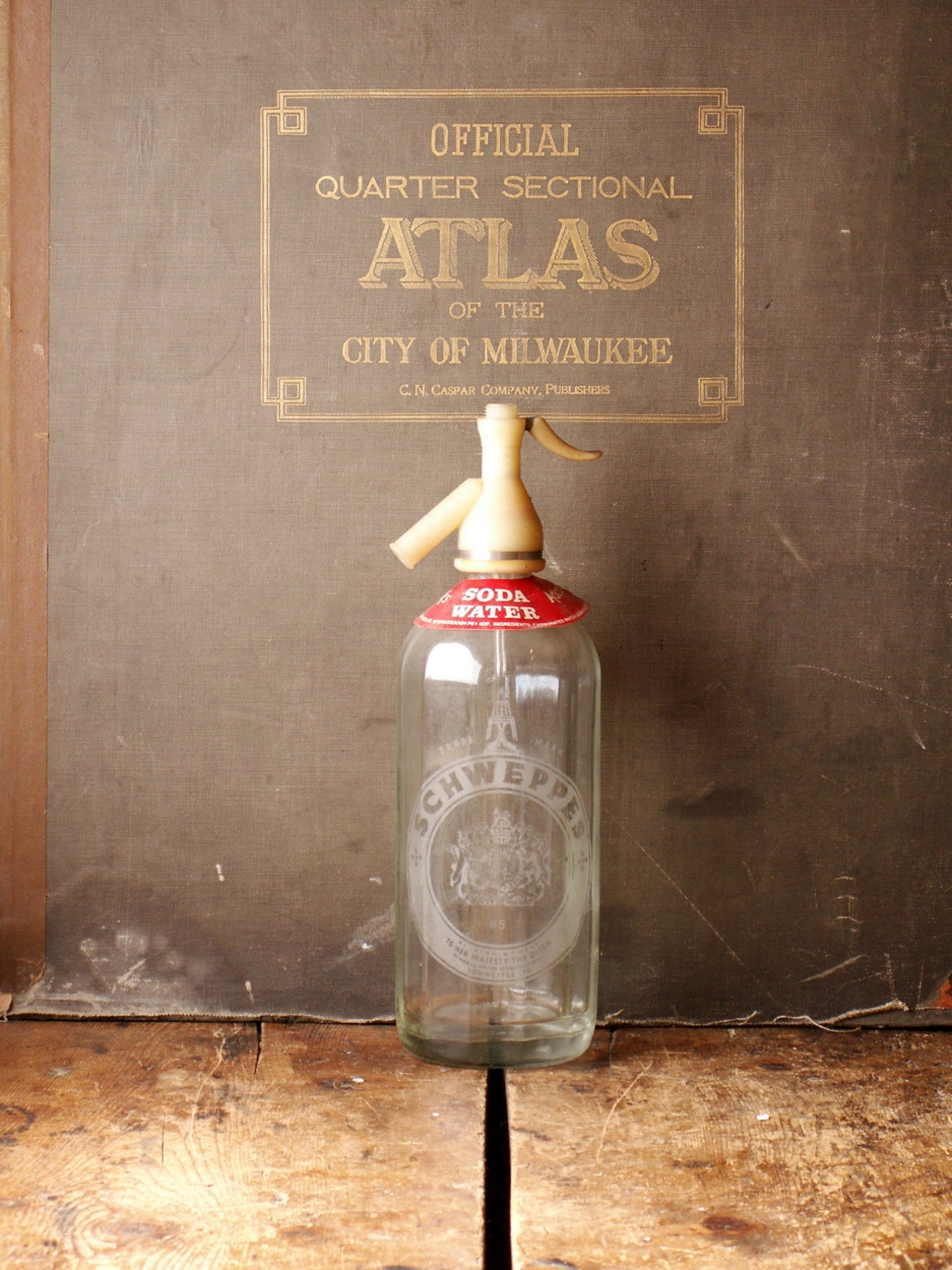 Vintage Clear Glass Schweppes Seltzer Bottle Retro Barware Etsy