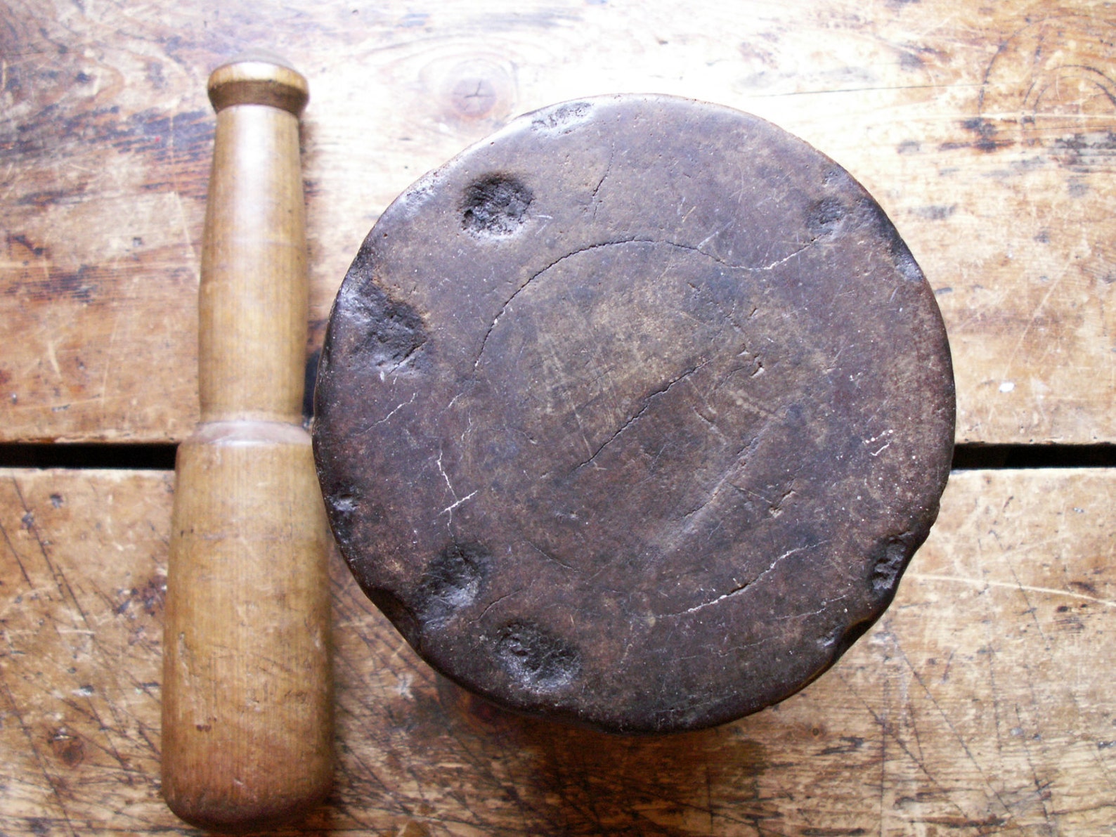 Antique Mortar and Pestle Large Dark Wood Kitchen Decor - Etsy