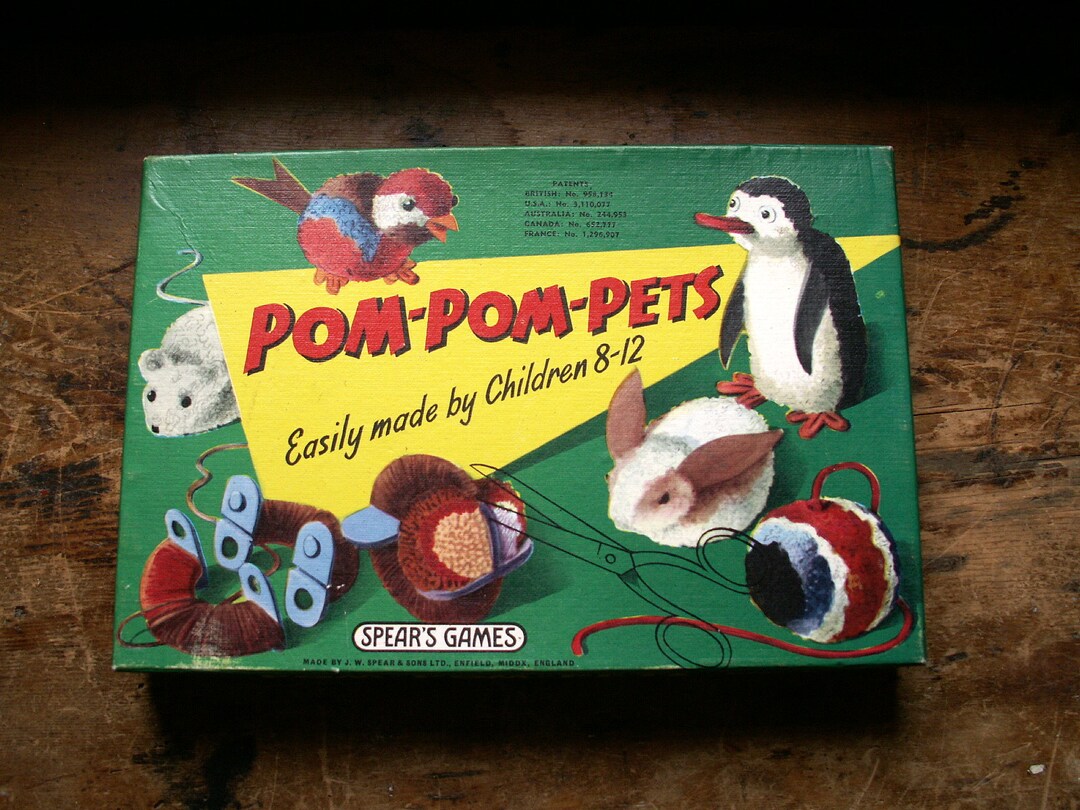 Vintage Spears Pom Pom Pets Craft Set - Creative Toy - Retro Playroom ...