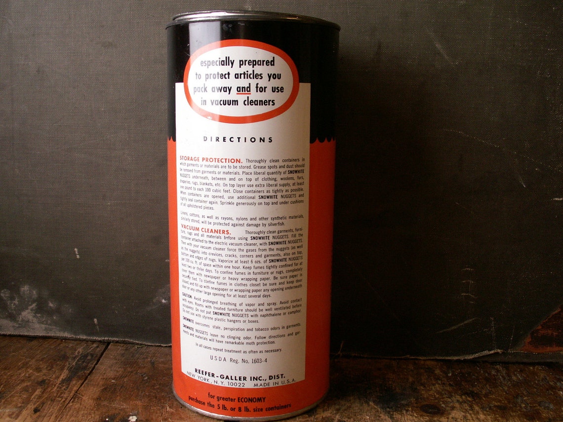 Vintage Snowhite No Moth Nuggets Can Great Orange & Black | Etsy