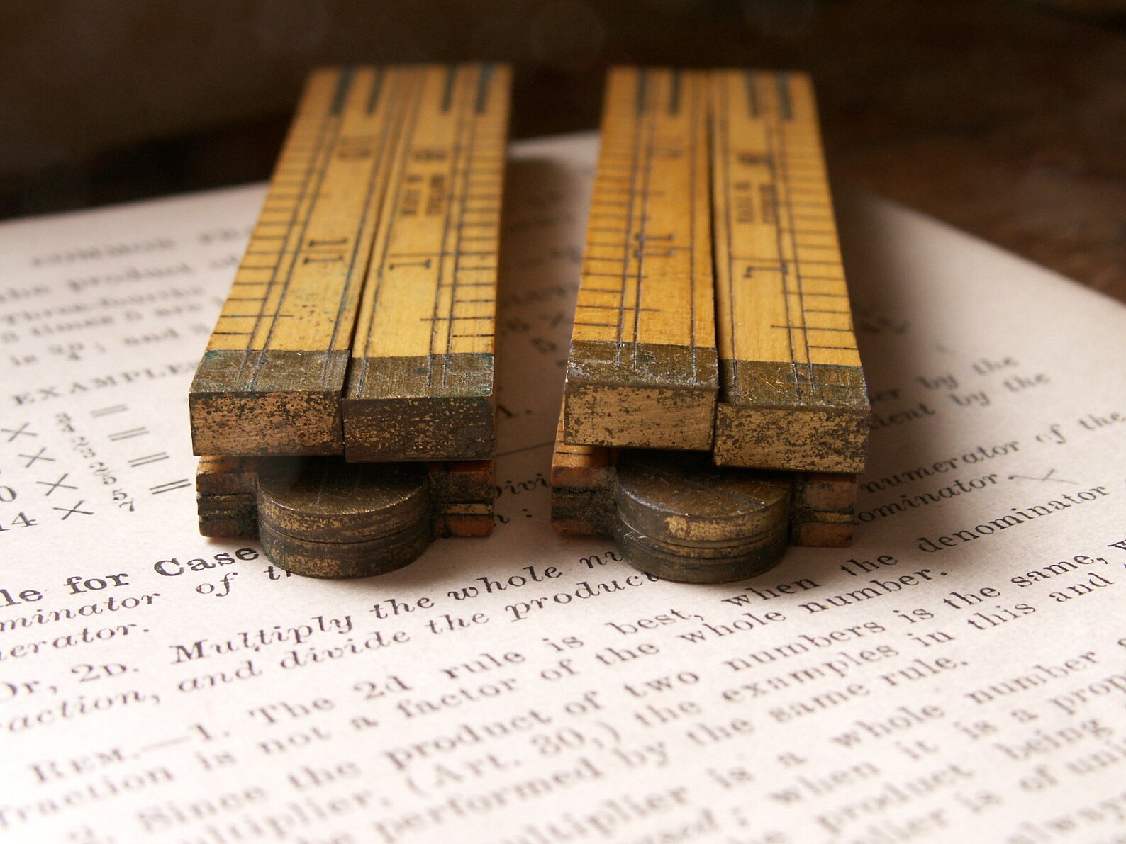 English Ruler That Was Inbread Vintage Hockley Abbey No 1150 Boxwood and Brass Folding Rulers - Made ...