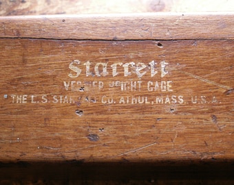 Vintage Starrett Vernier Height Gage Storage Box - Long Dovetailed Mahogany Tool Box - Great Guy Gift!