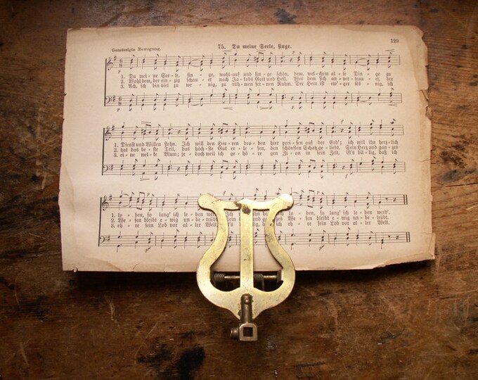 Vintage Brass Lyre Music Holder Clip for Marching Band Etsy