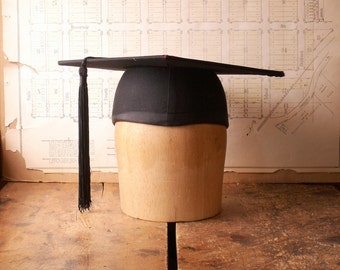 Vintage Black Graduation Cap - Mortarboard - Halloween Costume?