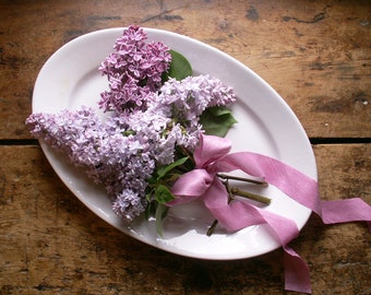 Large Antique Oval Ironstone Serving Platter - English Ironstone from Minton? - Vintage Wedding Decor