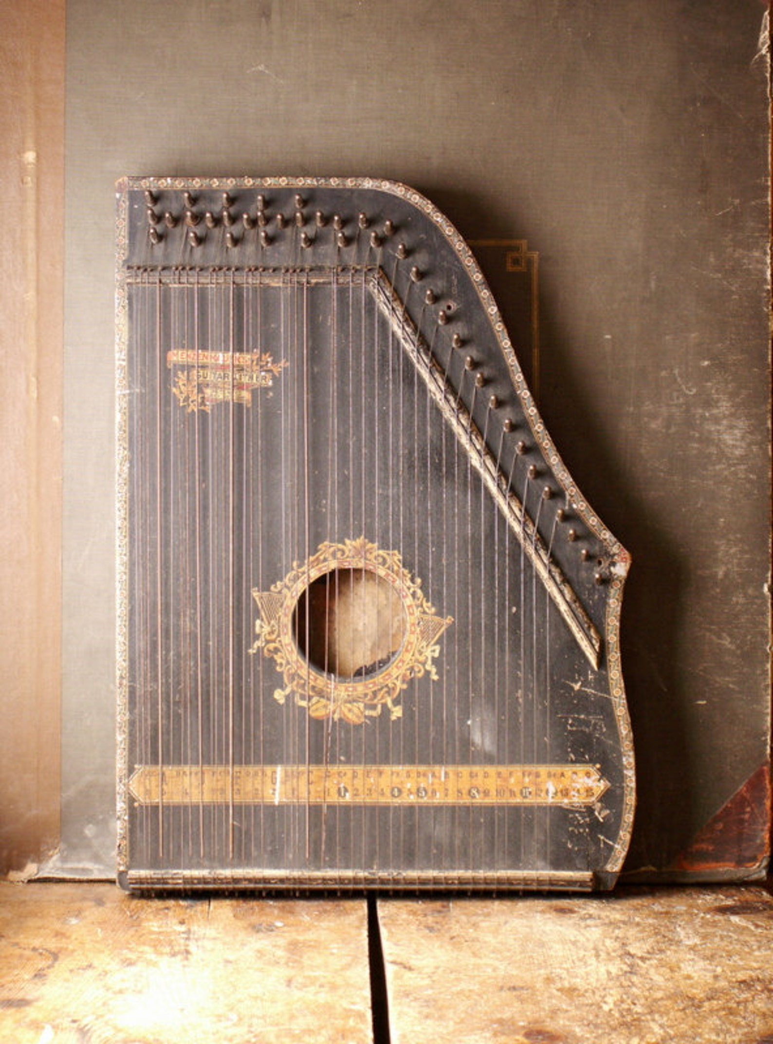 Antique Menzenhauer's Guitar Zither patented in 1894 Etsy