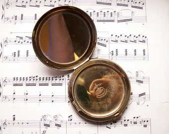 Vintage Gold Coty Air Spun Powder Compact with Mirror